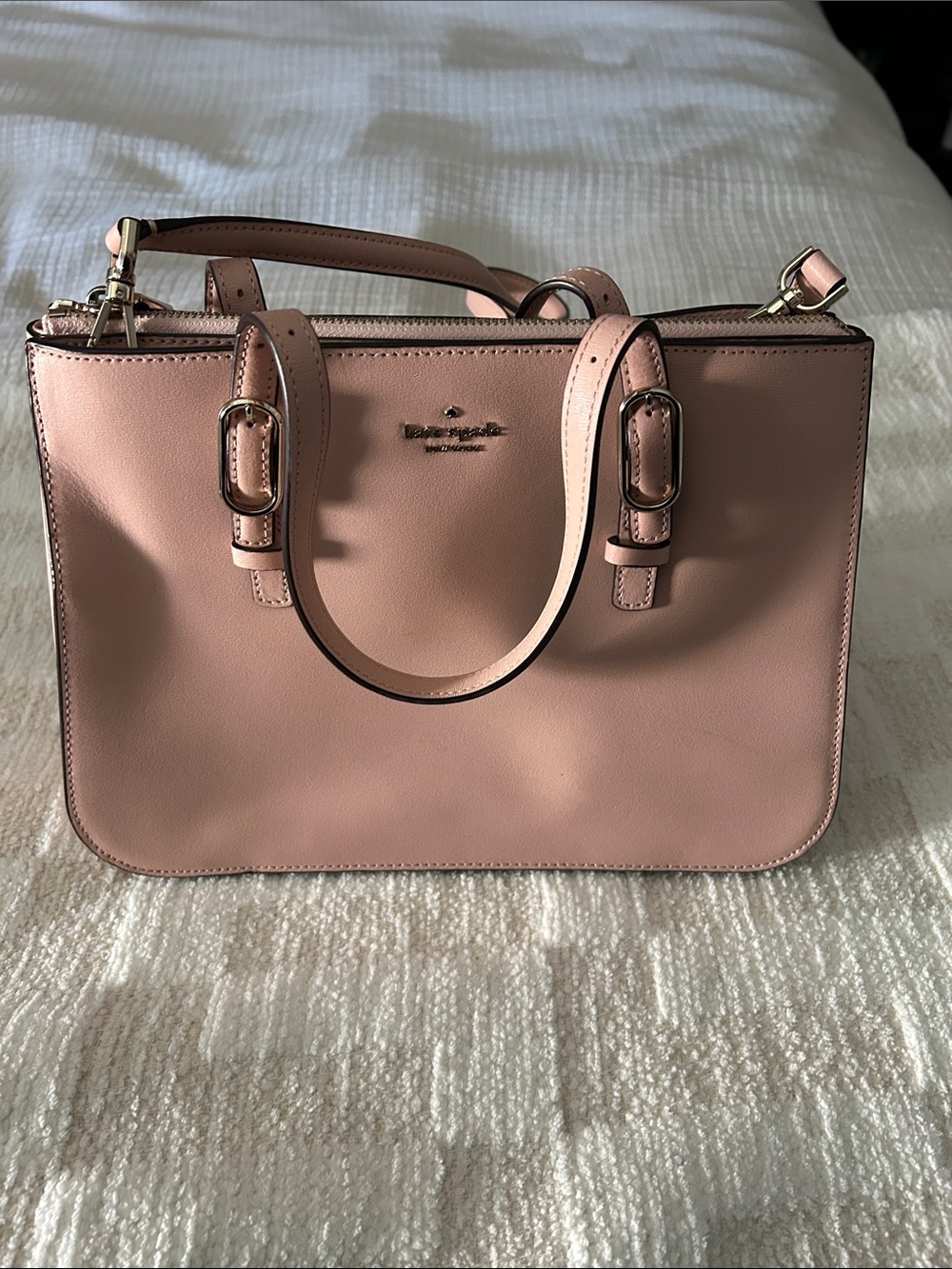 kate spade Powder Pink Leather Satchel with Gold Hardware